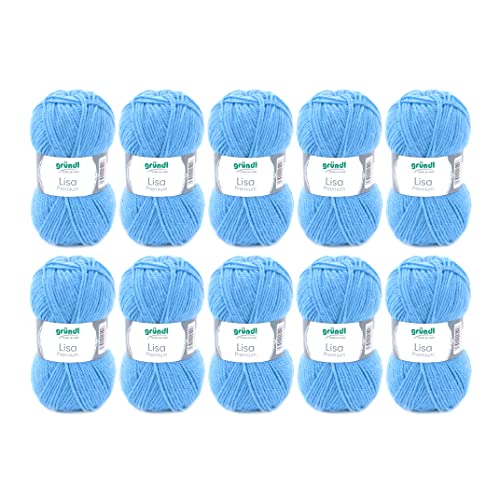 Fil à tricoter et à crocheter Gründl Lisa Premium Uni (doux et se...