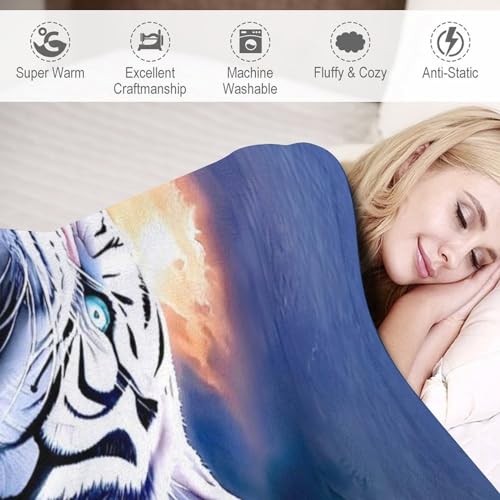 Couverture tigre en flannel 100x130cm avec impression numérique 3D