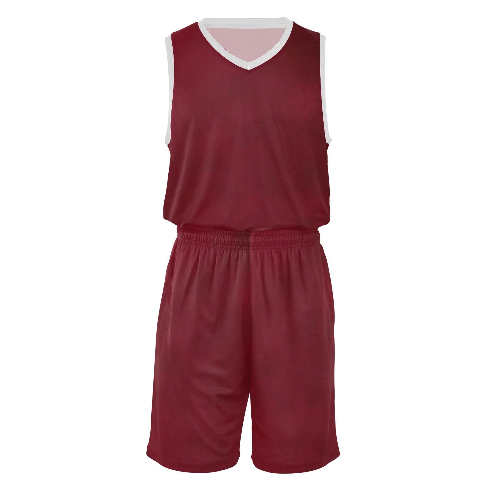 Smudge Burgundy Red Basketball Jersey and Short, 100% Polyester, Girl Basketball Jersey, Basketball Jersey Set, X-Large