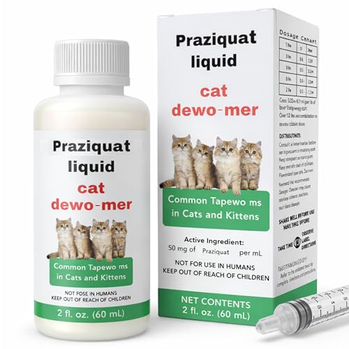 lvermect Liquid for Cats Praziquat Dewomax Kitten Gut Health Promotes Immune & Digestive Support - 2oz 60ml with 1ml Dropper