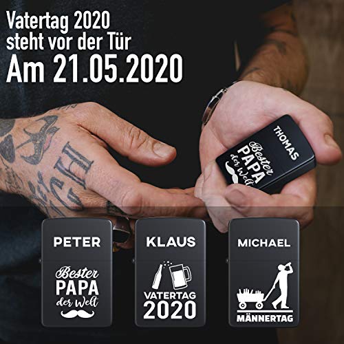 Zippo Feuerzeug mit Gravur - Personalisierte Geschenke / Witterungsbeständig und weltbekannt / Männer Geschenke - Papa Geschenk Weihnachten - Geschenkideen für Vatertag - Feuerzeuge mit Gravur – Bild 3