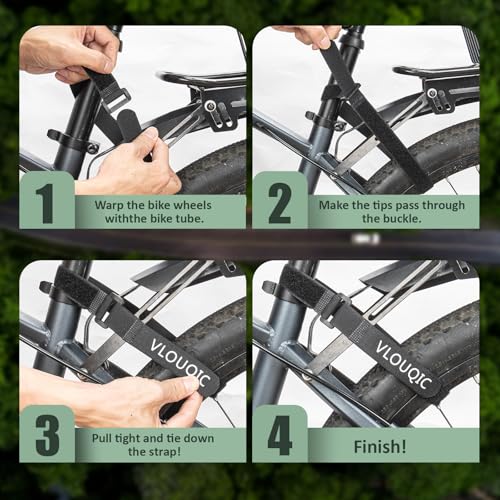 Image of 4 PCS Bike Rack Straps Bike Wheel Straps, Adjustable Bike Straps for Rack with Durability Hook Bike Car Rack Accessories, Keep The Bicycle Wheel from Spinning for Transportation and Storage