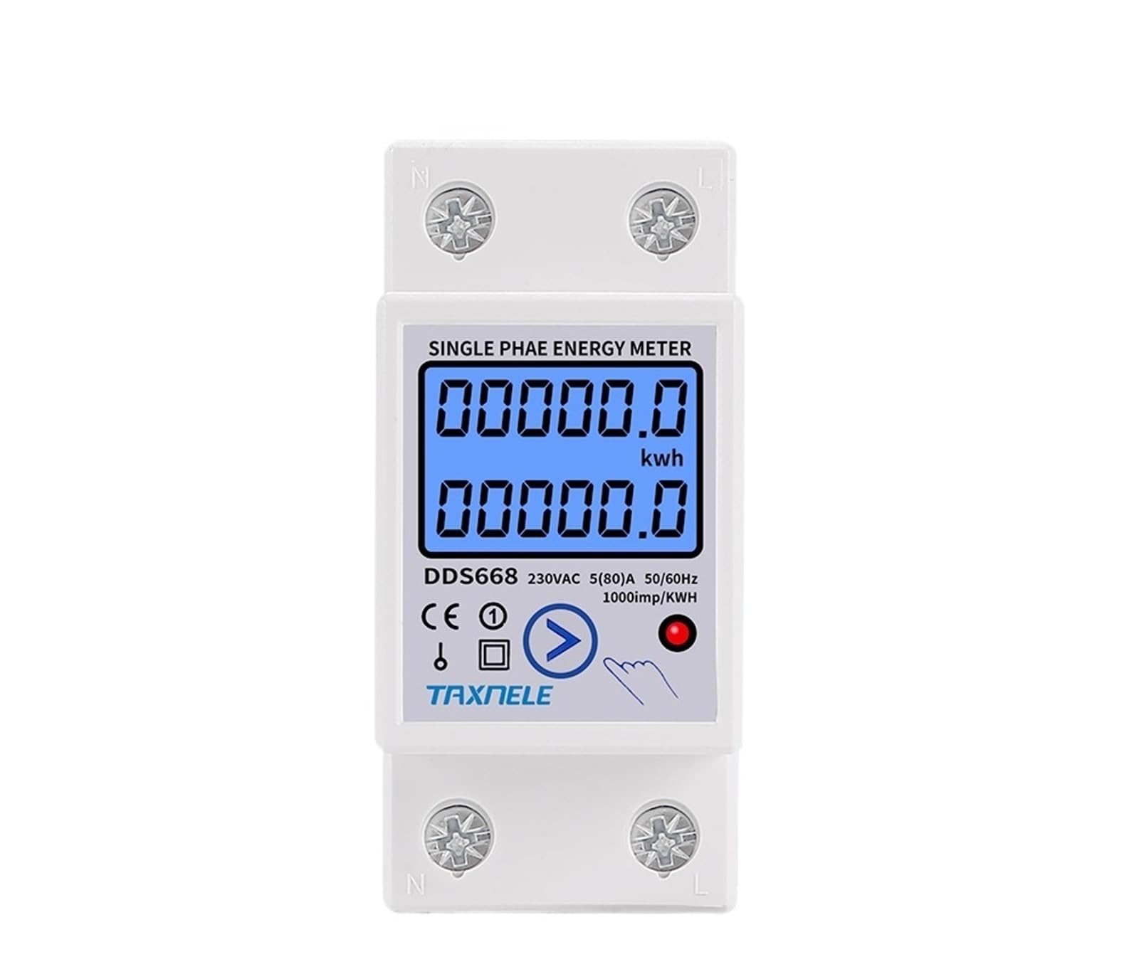 Jednofazowy miernik energii LCD z podświetleniem na szynie DIN Miernik zużycia energii kWh watomierz napięcie prądu przemiennego 220 V 110 V resetuje zero