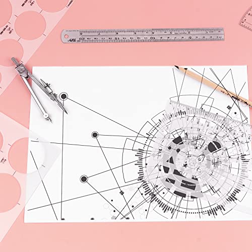 Image of Tamaki Circle Template Circle Round Stencil Templates for Drafting for Office and School Building Formwork Drawings Templates, Large and Small Size, 6 Pack