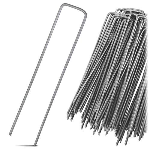 BB Sport Picchetti di Giardino Telo pacciamatura picchetti Telo pacciamatura 150 x 25 mm - Acciaio al Carbonio o Acciaio zincato - 50 100 300 o 1000 Pezzi, 50 Pezzi Acciaio zincato