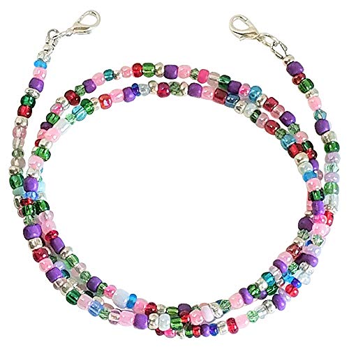 YONII Handgefertigte Juwel Töne Multi-Color-Maskenband, Maskenleine, Maskenband, Perlen Maskenhalter, Maske Zubehör Unisex|Bunt|28 Zoll Cover