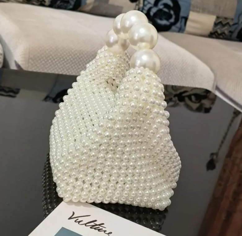 Image of Luxury Pearl Embellished Handheld Bag