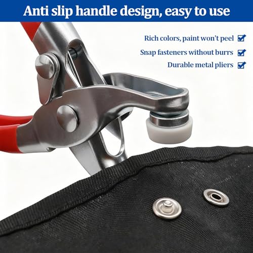 100 Sets Snap Button Kit with 10 Colors,Metal Snaps Buttons with Metal Pliers and Fastener Parts,Multicolor Press Tool Kit Perfect for DIY Clothing and Crafts(9.5mm)