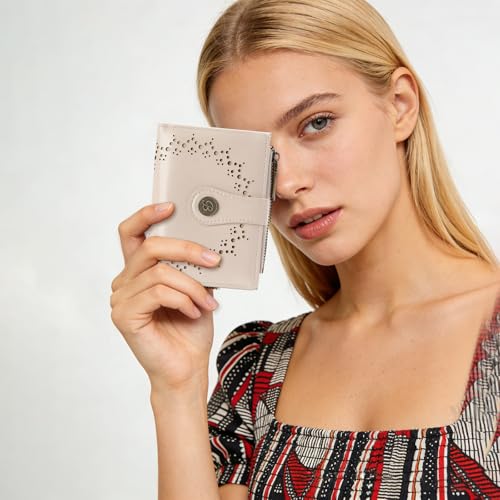 Image of Small Wallet for Women Bifold Credit Card Holder Compact Women Wallet with Zipper Coin Pocket