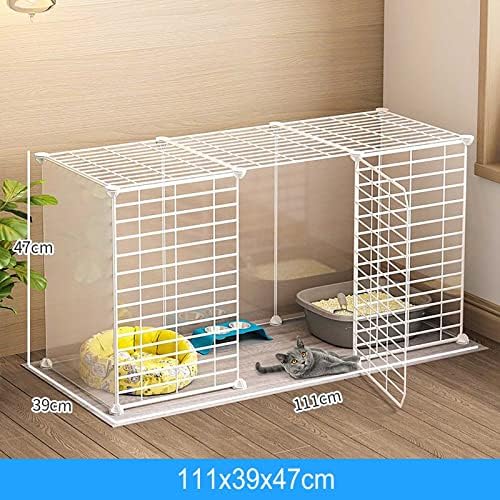 Pet Cages Indoor Enclosure Detachable Metal Wire Kennels Crate Large Extra Exercise Place Cage，Portable Dog Cage & Cat Kennel - Small Pet Crate & Condo for Puppies & Kittens, Outdoor Yard Fe