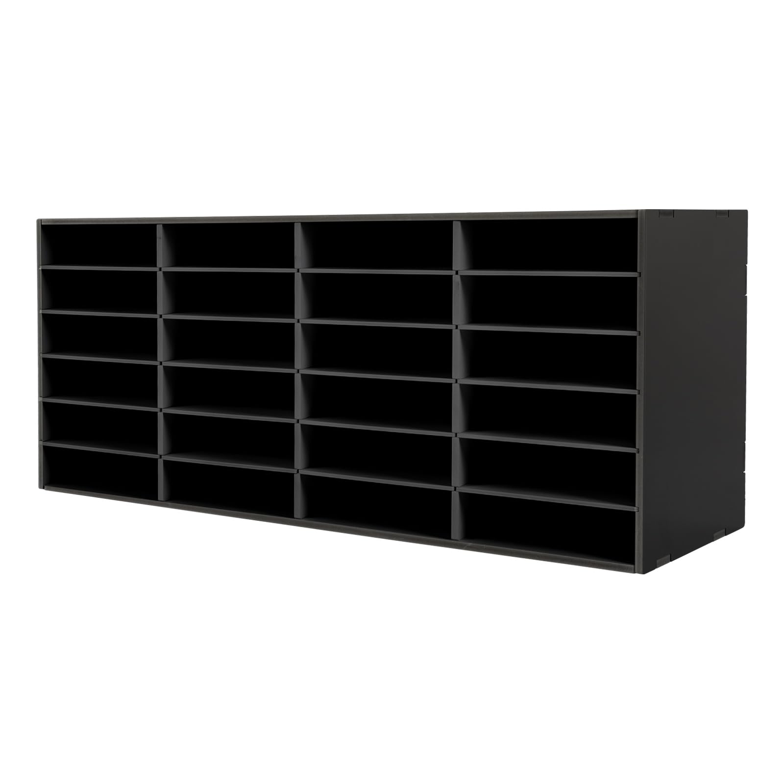 Vassoio portadocumenti, 24 scomparti, robusto e durevole, con guanti, portalettere da scrivania, semplice ed elegante, per casa, ufficio e classe, 100 x 30 x 42 cm