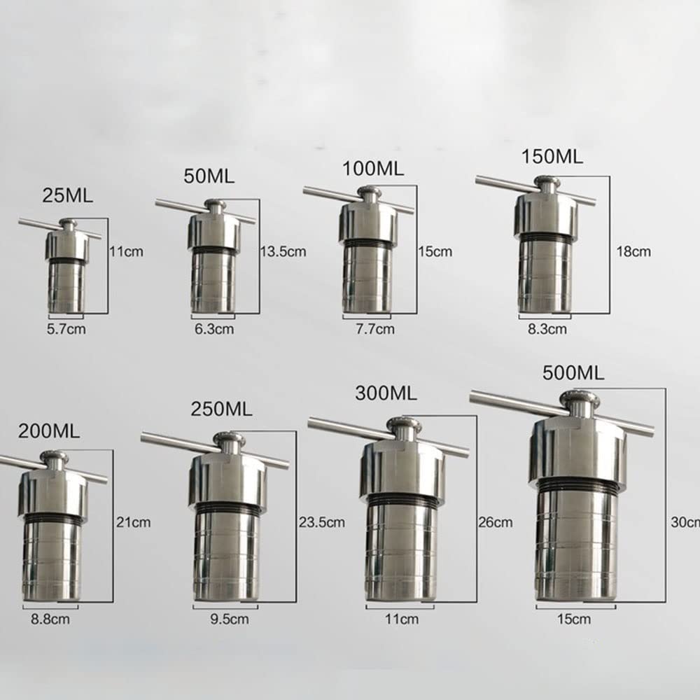 Réacteur Autoclave, avec Chambre De Synthèse Hydrothermale en PTFE 20 ML/ 25 ML/ 50 ML/ 100 ML/ 150 ML/ 200 ML/ 250 ML/ 300 ML/ 500 ML (Size : 50ml)