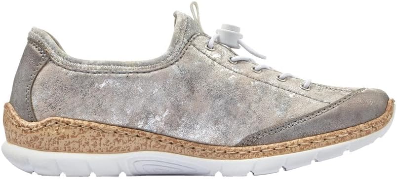 Rieker Ladies Sneaker MemoSoft Trainers N42K6, Grey Combination Grey, 10/10.5