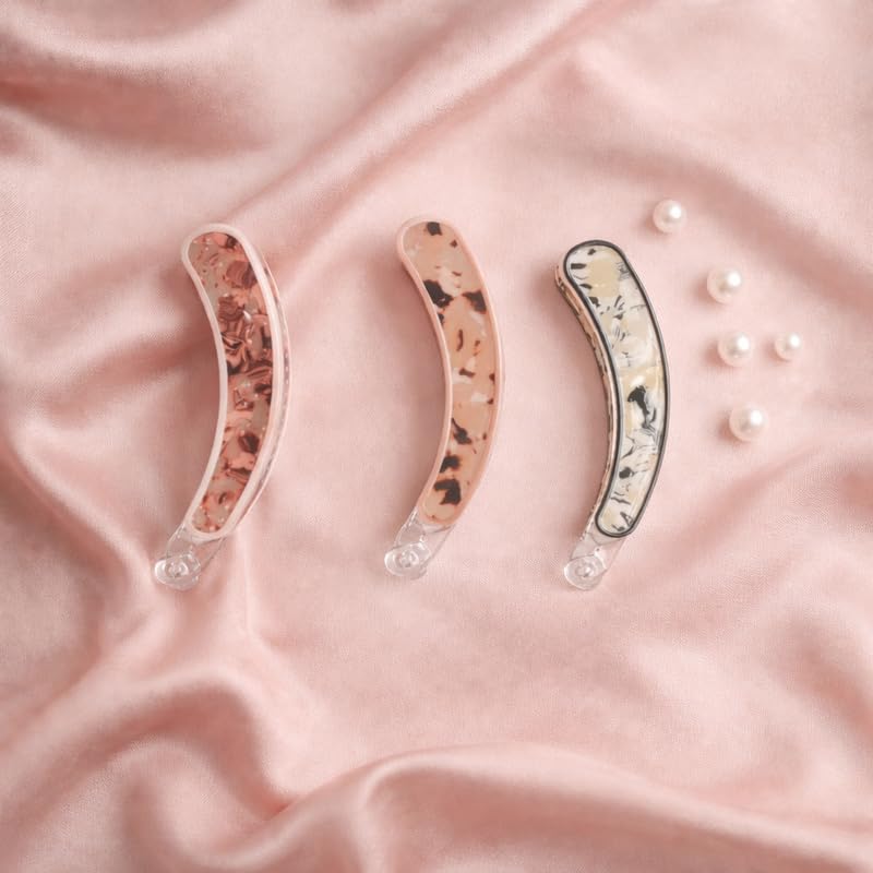 VANTO 2 Pc Acrylic Banana Hair Clip for Women & Girls, Tortoise Shell Pattern French Barrette Ponytail Holder with Secure Lock, Strong Grip Curved Hair Clip for Thick and Fine Hair Daily Use-image-34