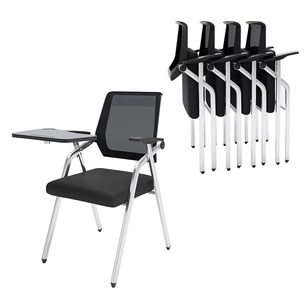 Chaise bureau pliable en maille ergonomique avec accoudoirs pour salle de réception