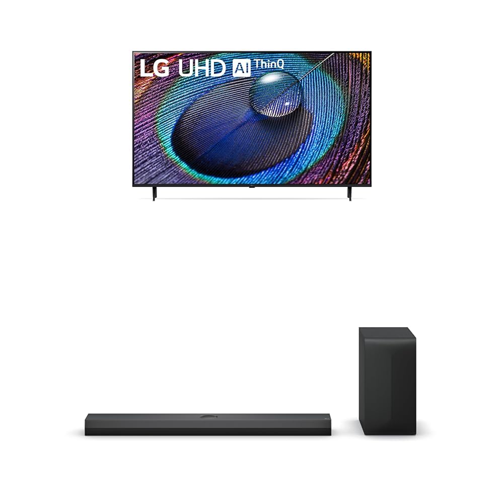 LG 50-Inch Class UR9000 Series Alexa Built-in 4K Smart TV (3840 x 2160),Bluetooth, Wi-Fi, USB, Ethernet, HDMI 60Hz Refresh Rate, AI-Powered 4K,Black,LG 3.1.1 ch. Sound Bar with Dolby Atmos