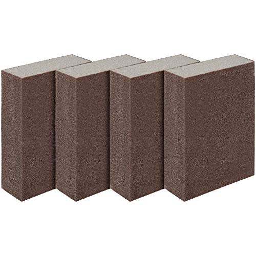 LUTER 4 Stück Schleifschwamm Nass- und Trockenschleifblock Superfein (Klasse 320 bis 400) Schleifpads