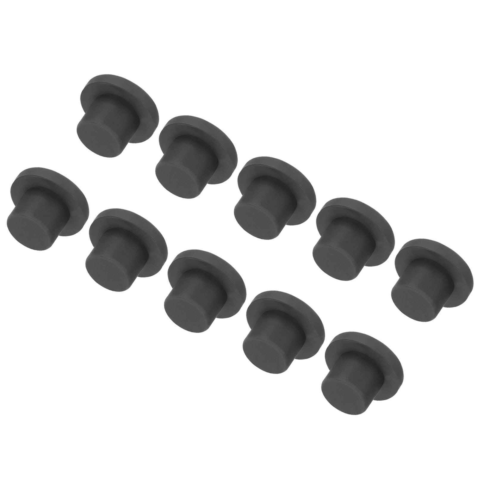 UXCELL High Temp Silicone T-Shaped Solid Rubber Stopper Plugs - Dia 13mm/0.51" (OD 21mm) - Pack of 10 - Black - Waterproof &amp; Sealing - Ideal for Powder Coating &amp; Plating