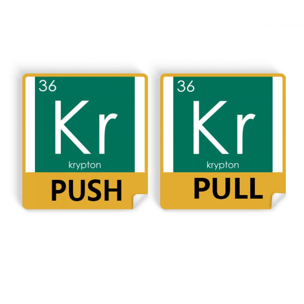 no/no Chestry Elements Period Table Rare Gas Krypton Kr Push Pull Door Sign Vinyl Stickers Shop