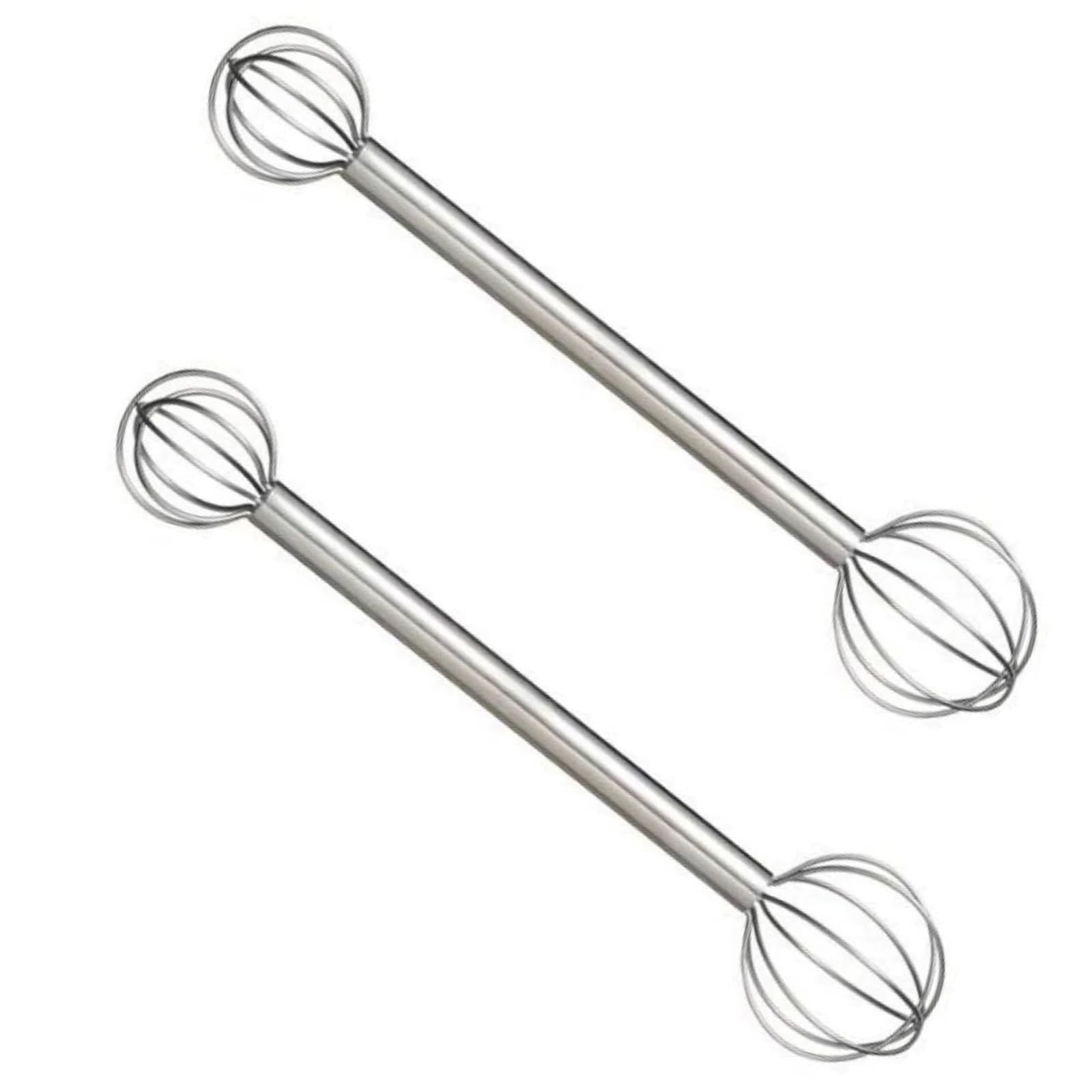 JSGHGDF Double Head Stainless Steel Miso Sauce Whisk Stirring Tool Handheld Measuring Muddler for Easy Blending Double Head Kitchen Stirrer