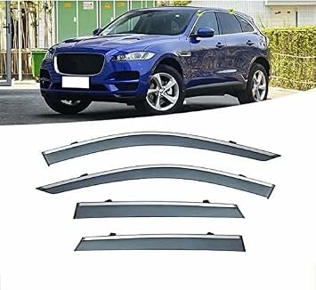 QILING 4 قطع عاكسات رياح المطر لـ Stream Jag&uar F-PACE 2016+، عاكسات هواء النافذة الجانبية، عاكسات رياح السيارة، واقي المطر، باب النافذة، عاكس رياح الطقس