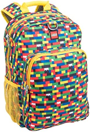 LEGO Heritage Classic Kids School Backpack Bookbag, for Travel, On-the-Go, Back to School, Boys and Girls, with Adjustable Padded Straps and Fun patterns, Brick Wall