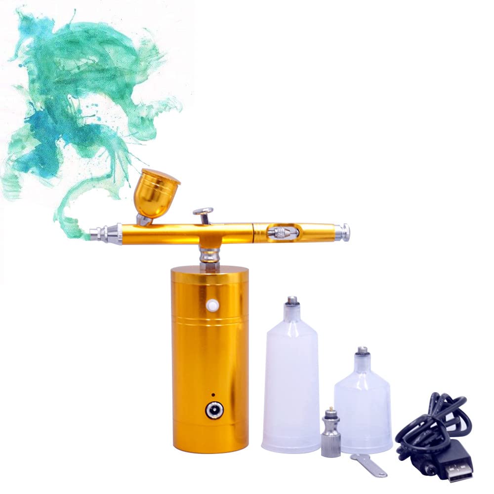 DYTWXG Pistola a spruzzo per aerografo, Kit compressore Piccolo Set di Penne con Pompa a spruzzo, spazzole per Decorazione di Torte per Nail Art, Pittura, Tatuaggio, Manicure