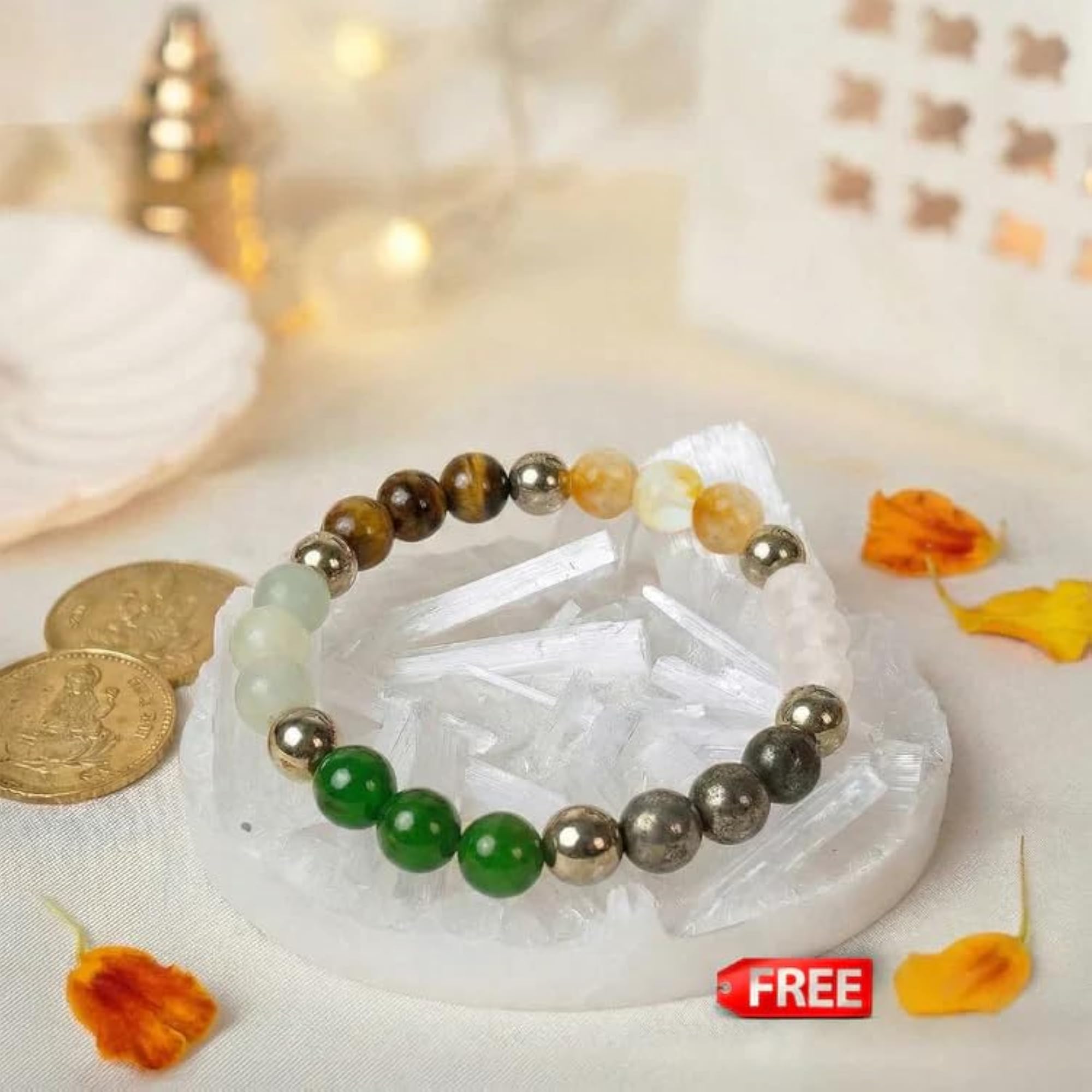 Dhan Lakshmi Bracelet with Free Selenite Plate for Wealth