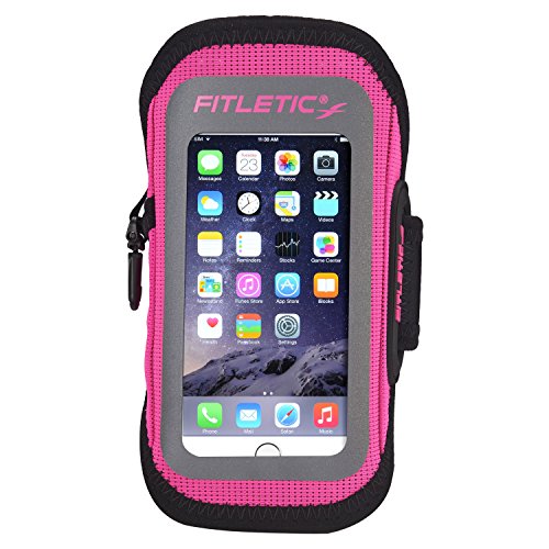 FITLETIC ランニング スマホ アームバンド 体に接する裏側は防水ネオプレーン素材 iPhone7 Plus対応 SURGE SUR-03 PNK