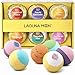 Lagunamoon Bath Bombs Gift Set,6 XL Natural Fizzy Handmade with Organic Essential Oils,Sea Salt,Shea Butter & Coconut Oil to Moisturize Skin,Relaxing Spa,Perfect Gift for Women & Kids