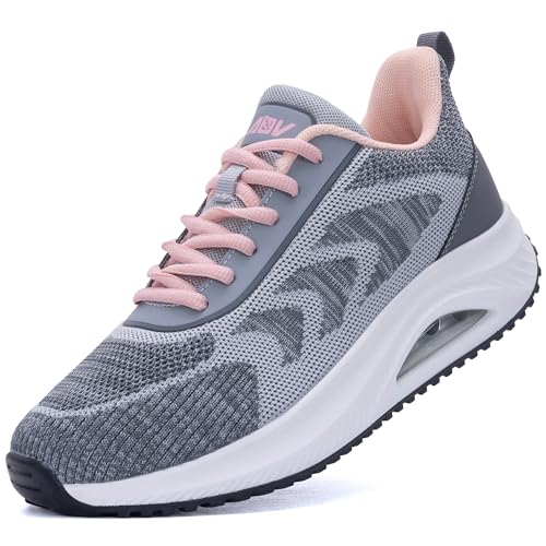 Top 10 Best Shoes for Women with High Arches Reviewed 12 BROYON Womens Walking Shoes with Arch Support Orthotic Sneakers for Plantar Fasciitis Pain Relief Tennis Athletic Gym Workout Shoes GreyPink US 6