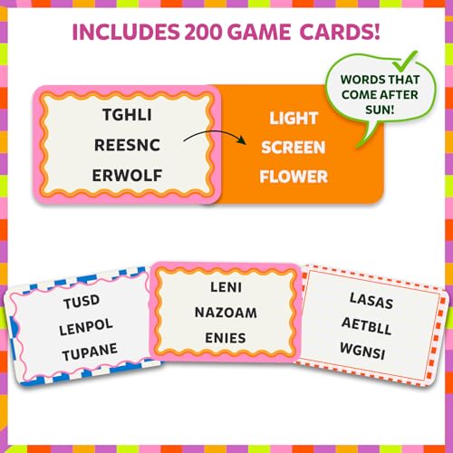 Image of Gouda Games Cryptic Categories - Quick-Thinking Brain Game, Fast-Paced Word Unscramble Card Game for Kids, Teens & Adults, Perfect for Game Nights, Gift for Ages 10, 11, 12 and Up, 3-8 Players