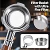 Stainless Steel Coffee Filter, 51mm Double Layer Pressurized Filter Basket Espresso Filter Basket Espresso Machine Parts for Portafilter Coffee Machine(Double Cup)