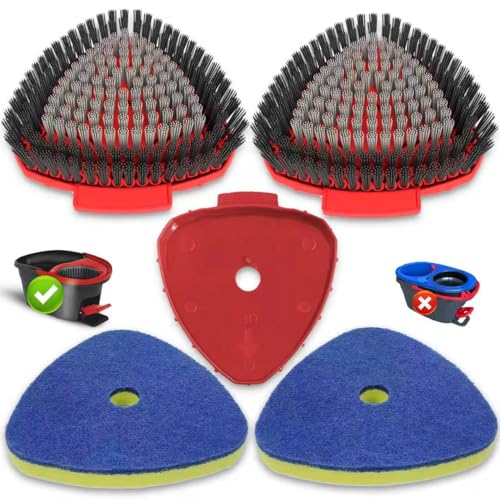 Spin Mop Replacement Head Compatible with O Cedar EasyWring 1 Tank Scrubber Heads Scrub Brush Attachment for Bathroom Kitchen and Various of Hard Floors