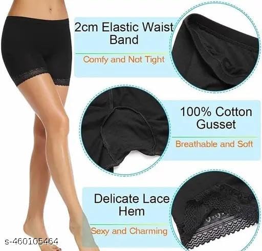 Image of Women Cotton Blend Stretchable Skinny Shorts - Soft 4-Way Stretch Safety - Comfortable Inner for Skirts, Dresses & Kurtis - Breathable Anti-Chafing Fabric