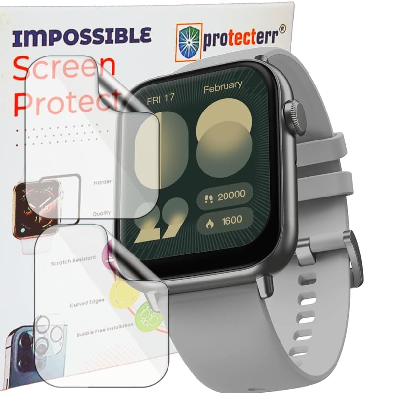 Image of 2-Pack | Screen Protector Guard for Fire Boltt Ninja Call Pro Max | 2.01 inch | Smartwatch - Flexible & Ultrathin TPU Film, 9H Scratch Resistant, Bubble Free - Not Tempered Glass