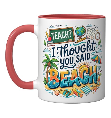 Taza de cerámica roja/blanca 11 oz miniatura 1