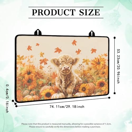 Image of Cattle Sunflower Maple Electric Stove Guard Protector Folding Ceramic Stove top Cover 30x21 Inch Heat Resistant Mat Extra Large Dish Dry Mat for Kitchen Tanksgiving Day Decorations