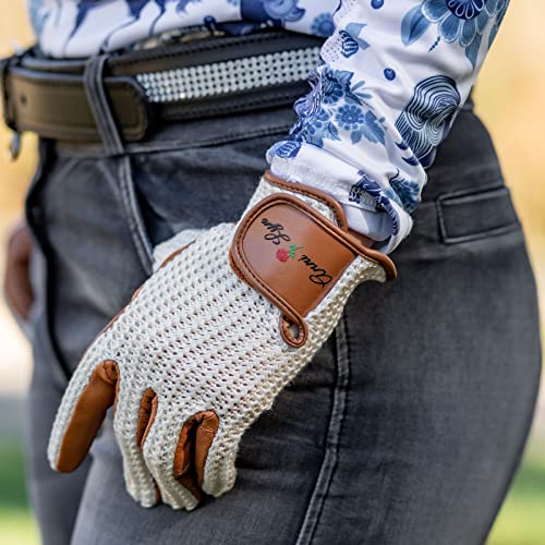 Anni Lyn Sportswear Women's Cavalier Crochet Glove (S), Natural Tan #TOP4