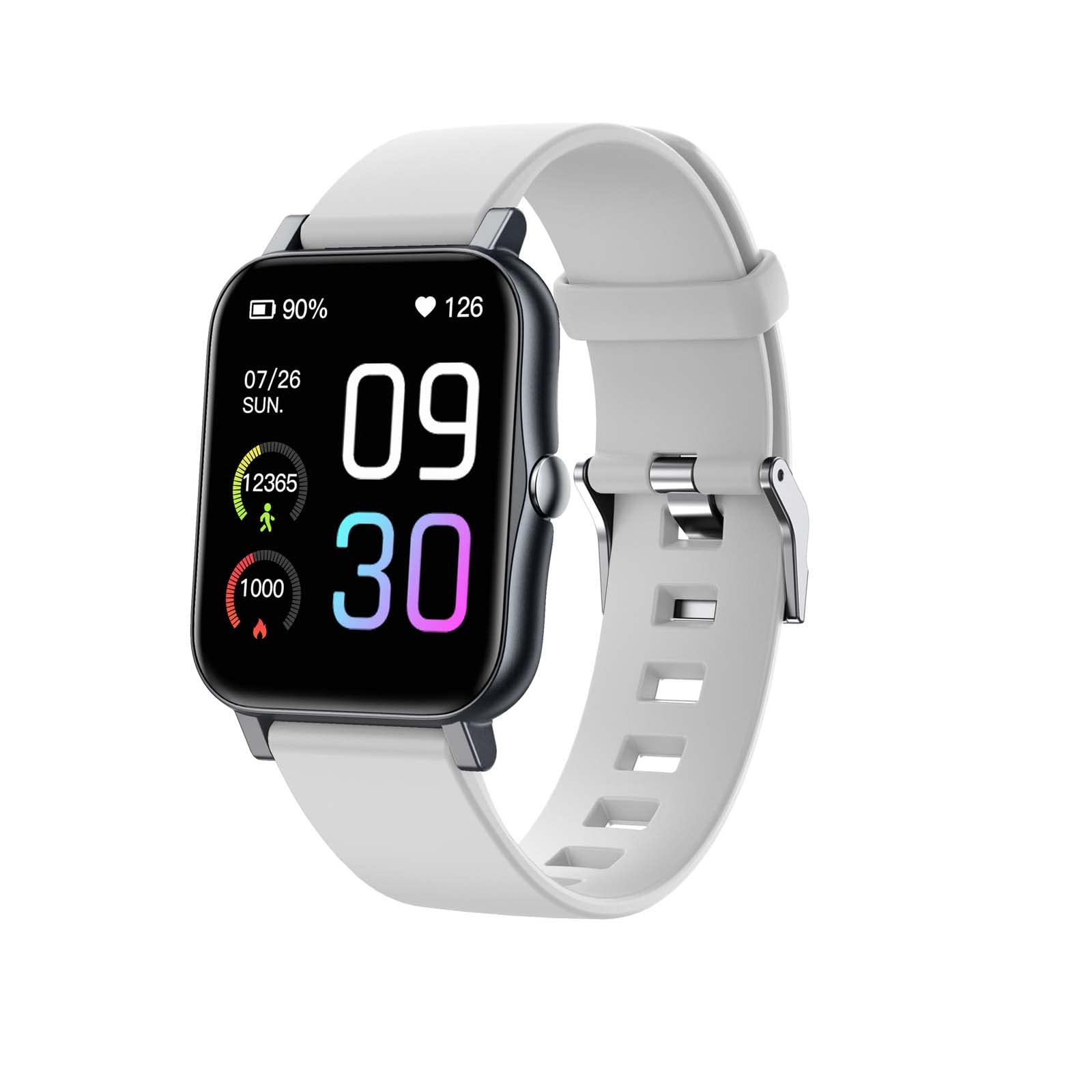 JUSHZ Inteligentny zegarek dla mężczyzn, inteligentne zegarki dla kobiet, smartwatch, sportowa opaska na nadgarstek, wodoodporny, pomiar temperatury pogody, połączenie Bluetooth, silikonowa opaska na