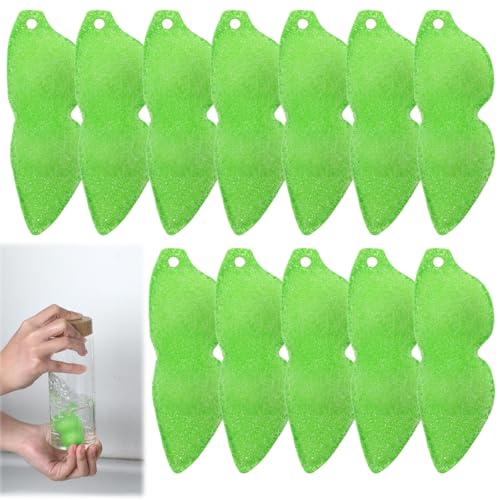 12PCS Magic Beans Bottle Cleaner Sponge Beans Shaped Reusable Water Bottle Cleaning Brush Heat Resistance Bottles Internal Cleaning Kit Tools of Small Mouth(Green)