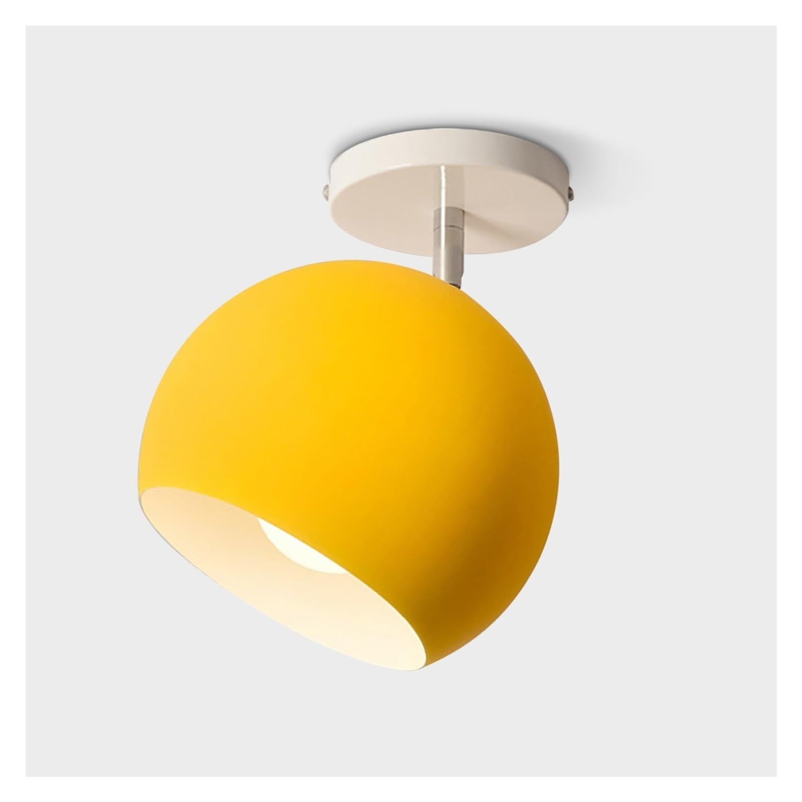 TONFON Nordic Adjustable Angle Ceiling Lamp Spot Lighting Metal Ceiling Light Semi Flush Mount Ceiling Light Fixture for Hallway Balcony Entryway Foyer Stairwell Aisle Loft Restaurant(Yellow)