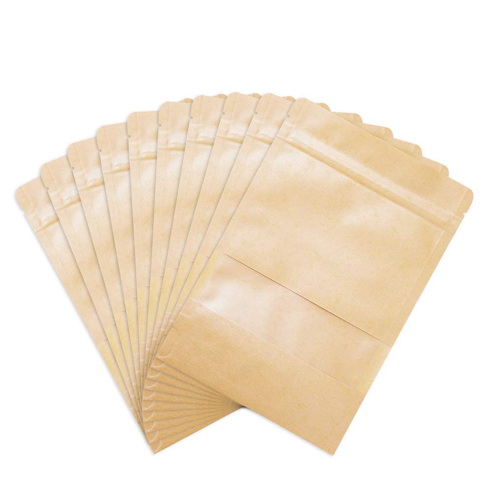 Sponsored Ad – Kraft Stand Up bags 100 Pcs,Brown Resealable with Window for Home or Business,Coffee,Food Storage Sealable Bags for Packaging(18 * 26cm/7.1×10.2inch)