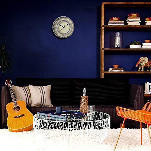 8" Silent Quartz Wall Clock Non-Ticking Digital Silver Clocks With 3D Numbers And Plastic Bezel Easy To Read Vintage Wall Clock #TOP4