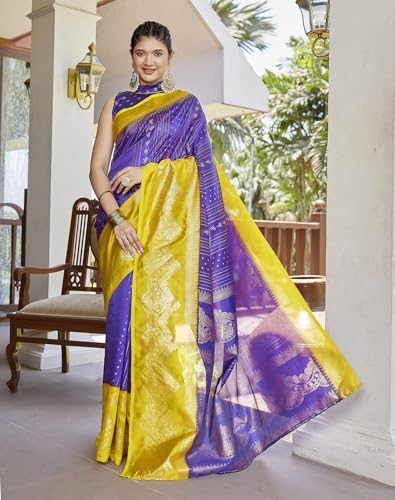 Image of Yashika Women's Banarasi Kanjivaram Art Silk Saree|Sarees for Women Ethnic Wear