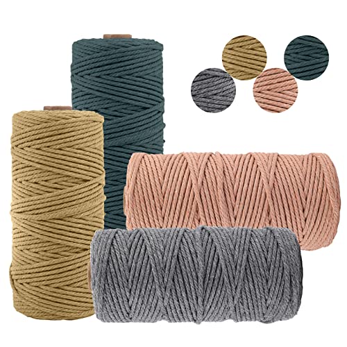 Uiopa Set of 4 Macrame Cord 3mm x 100m