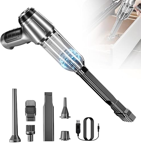 ROWPOZ Aspiradora de mano inalámbrica para automóvil, aspiradora de mano de succión fuerte de 12000 PA, aspiradora de mano inalámbrica 3 en 1,