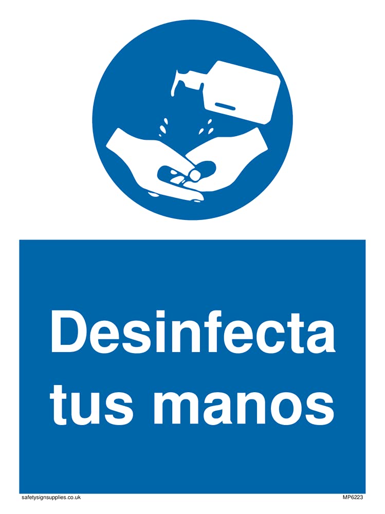 Pack of five - Desinfecta tus manos Sign - 150x200mm - A5P