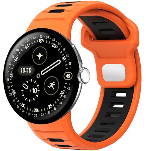 Eiavike �X�|�[�c�o���h Google Pixel Watch 4 3 (45mm)�Ή� �\�t�g�V���R�� �ʋC�� �h�������p�X�g���b�v Google Pixel Watch 45mm�p (�I�����W/�u���b�N)