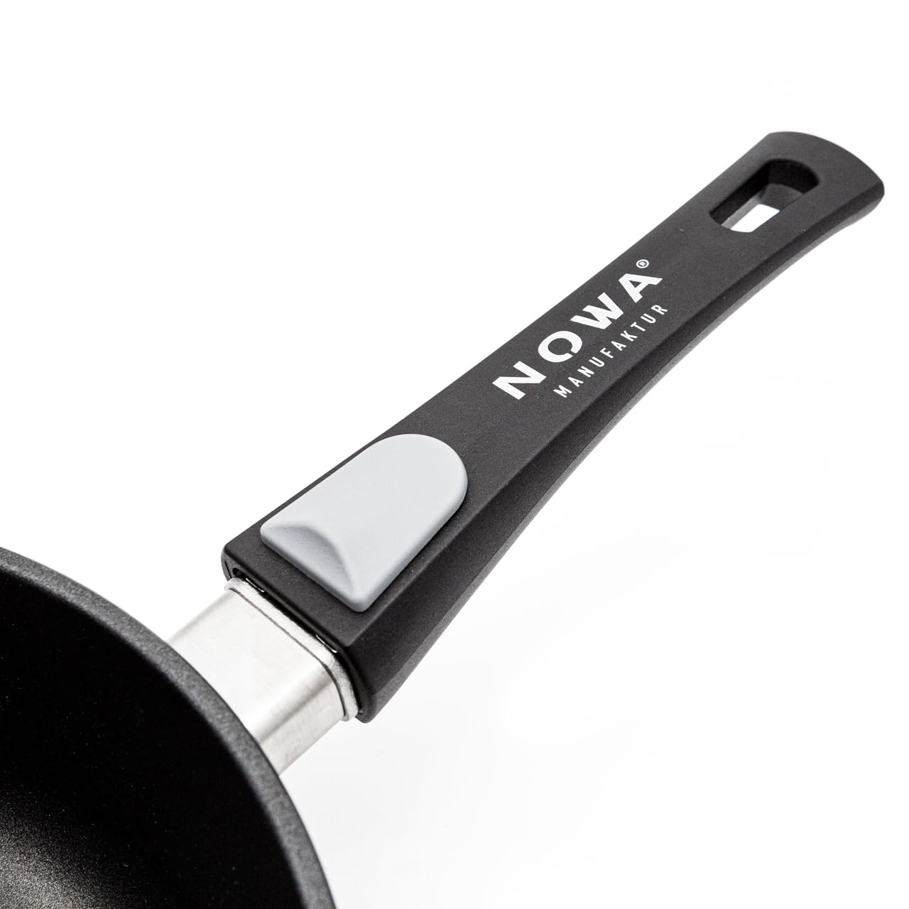 NOWA Aluguss Bratpfanne (28 cm Ø) - Antihaftbeschichtete Pfanne (4,5 cm Innenhöhe) mit abnehmbarem Griff für alle Herdarten – backofen- & induktionsgeeignet